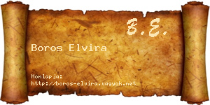 Boros Elvira névjegykártya
